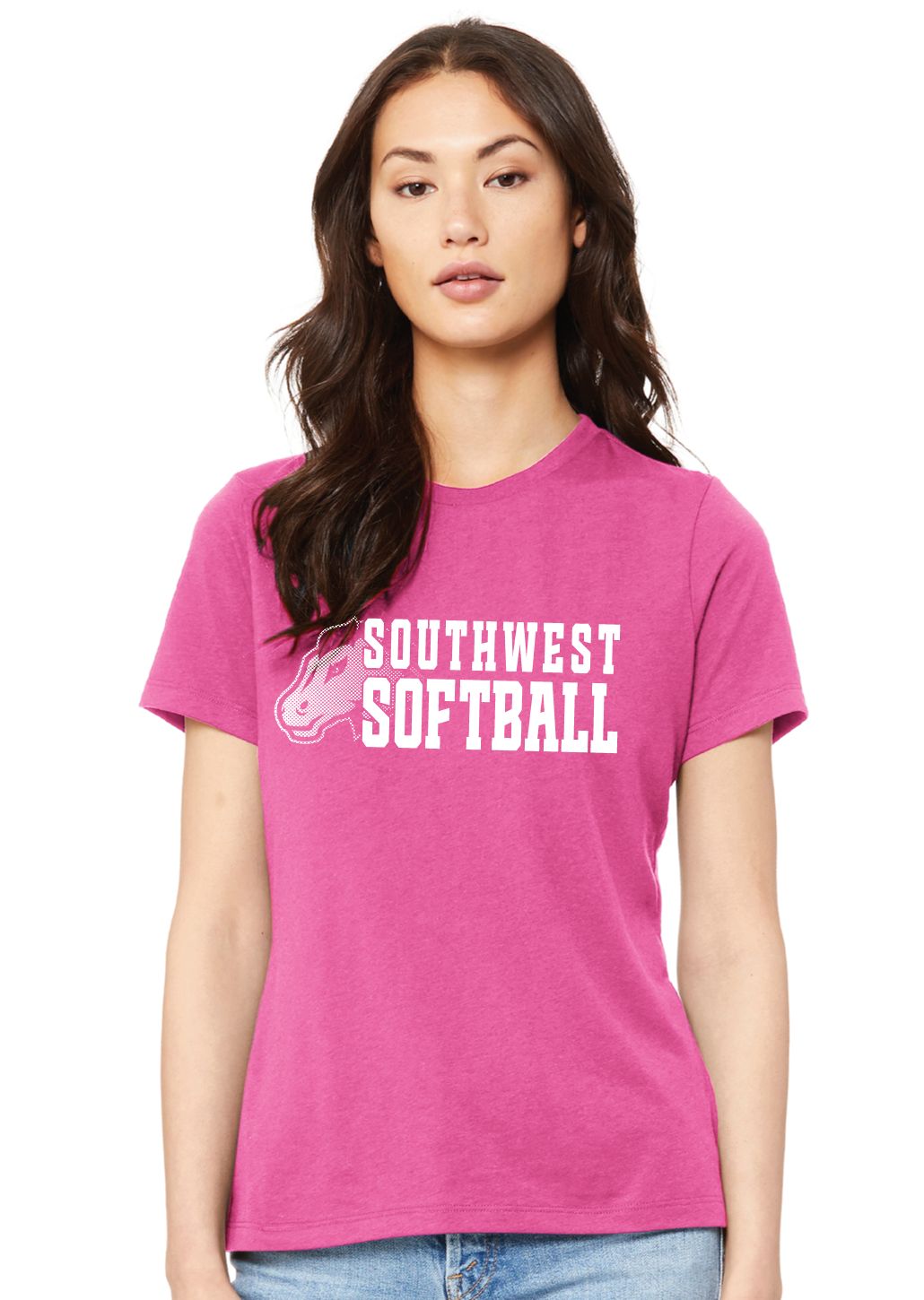 USW Softball - Mustang Fade - Bella+Canvas Ladies