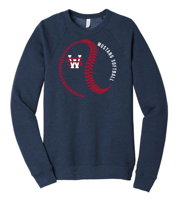 USW Softball - Big Laces - Bella+Canvas Crew Sweatshirt