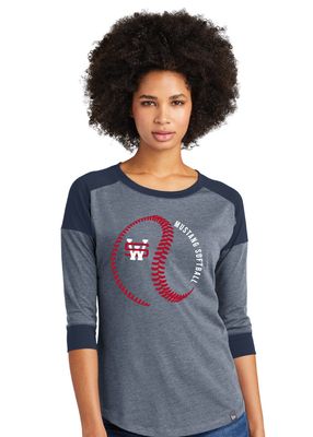 USW Softball - Big Laces - 3/4 Sleeve Baseball Raglan Tee