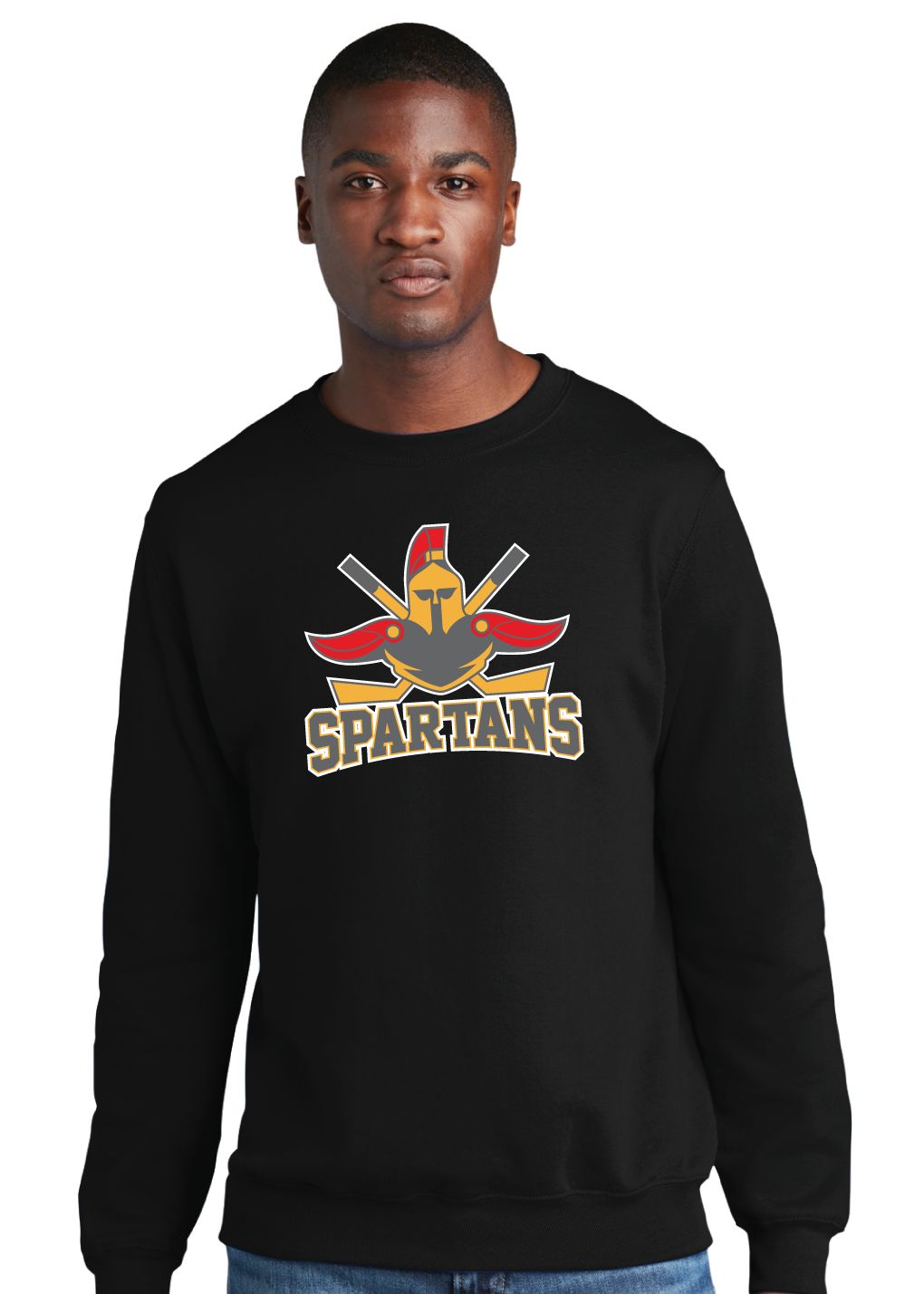 Denton Spartans Hockey - Big Logo - Crew Sweatshirt