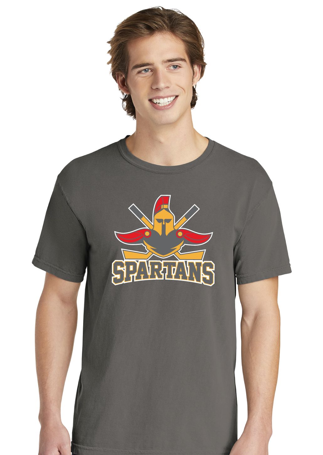 Denton Spartans Hockey - Big Logo - Comfort Colors Short Sleeve