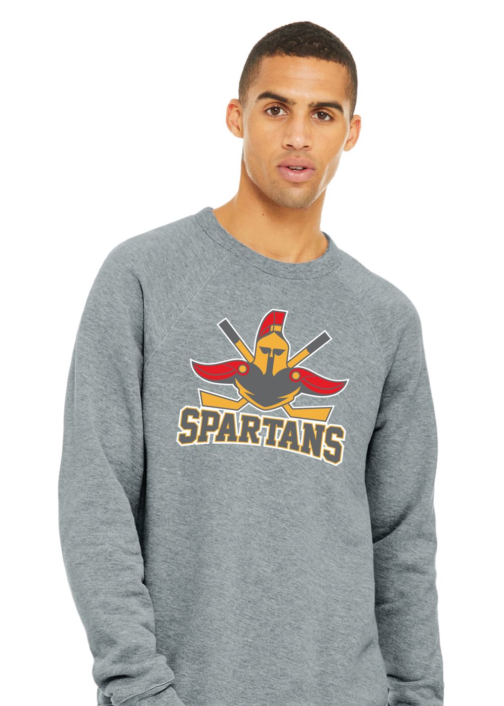 Denton Spartans Hockey - Big Logo - Bella+Canvas Crew Sweatshirt