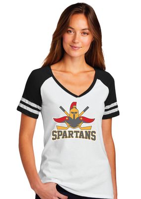 Denton Spartans Hockey - Big Logo - Game V-Neck