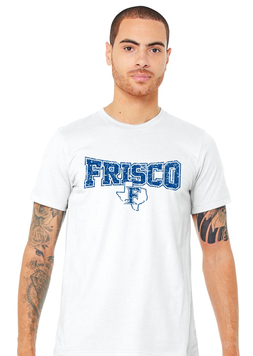 Frisco Football - Distressed Bowtie - Bella+Canvas Short Sleeve