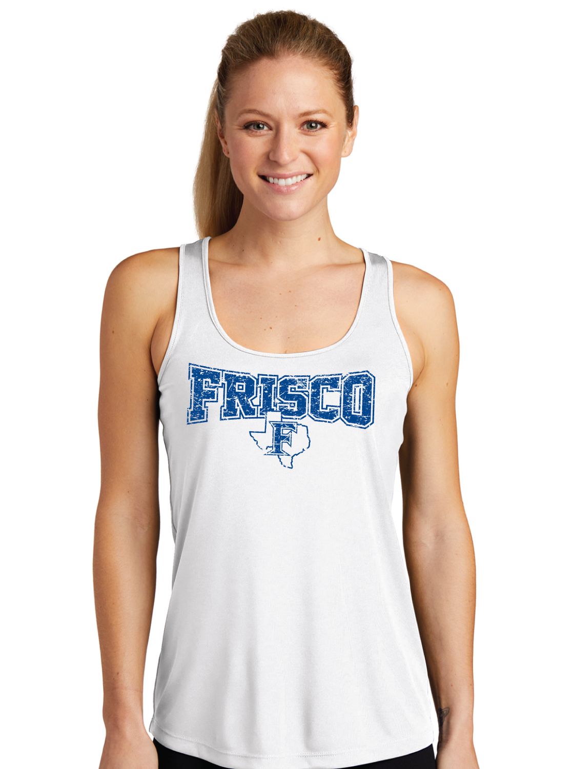 Frisco Football - Distressed Bowtie - Dri Fit Racerback Tank