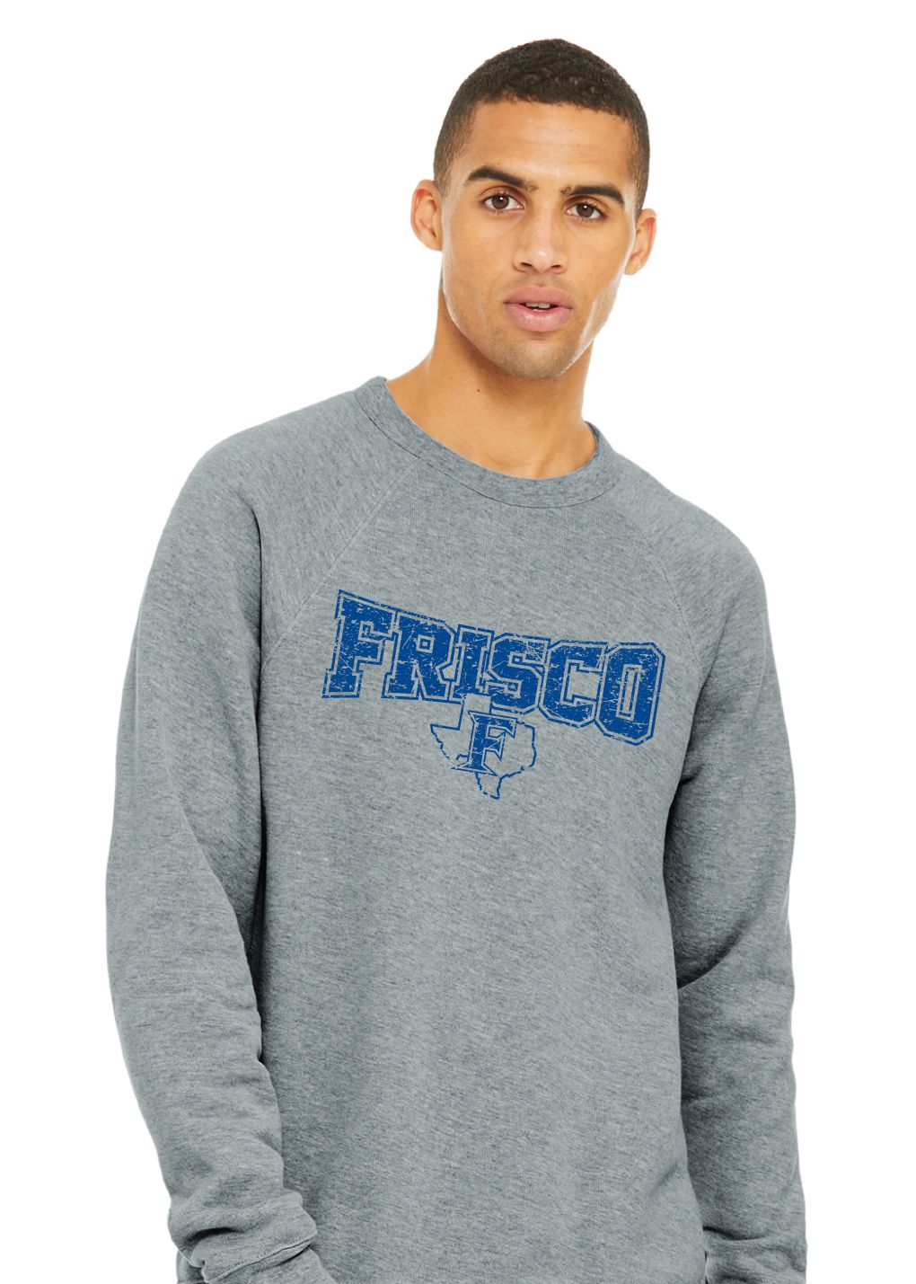 Frisco Football - Distressed Bowtie - Bella+Canvas Crew Sweatshirt