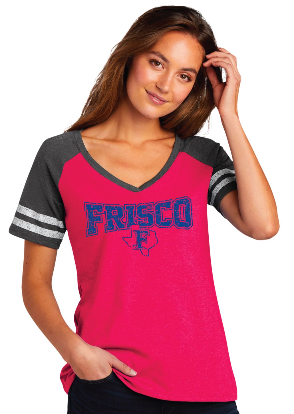 Frisco Football - Distressed Bowtie - Game V Neck