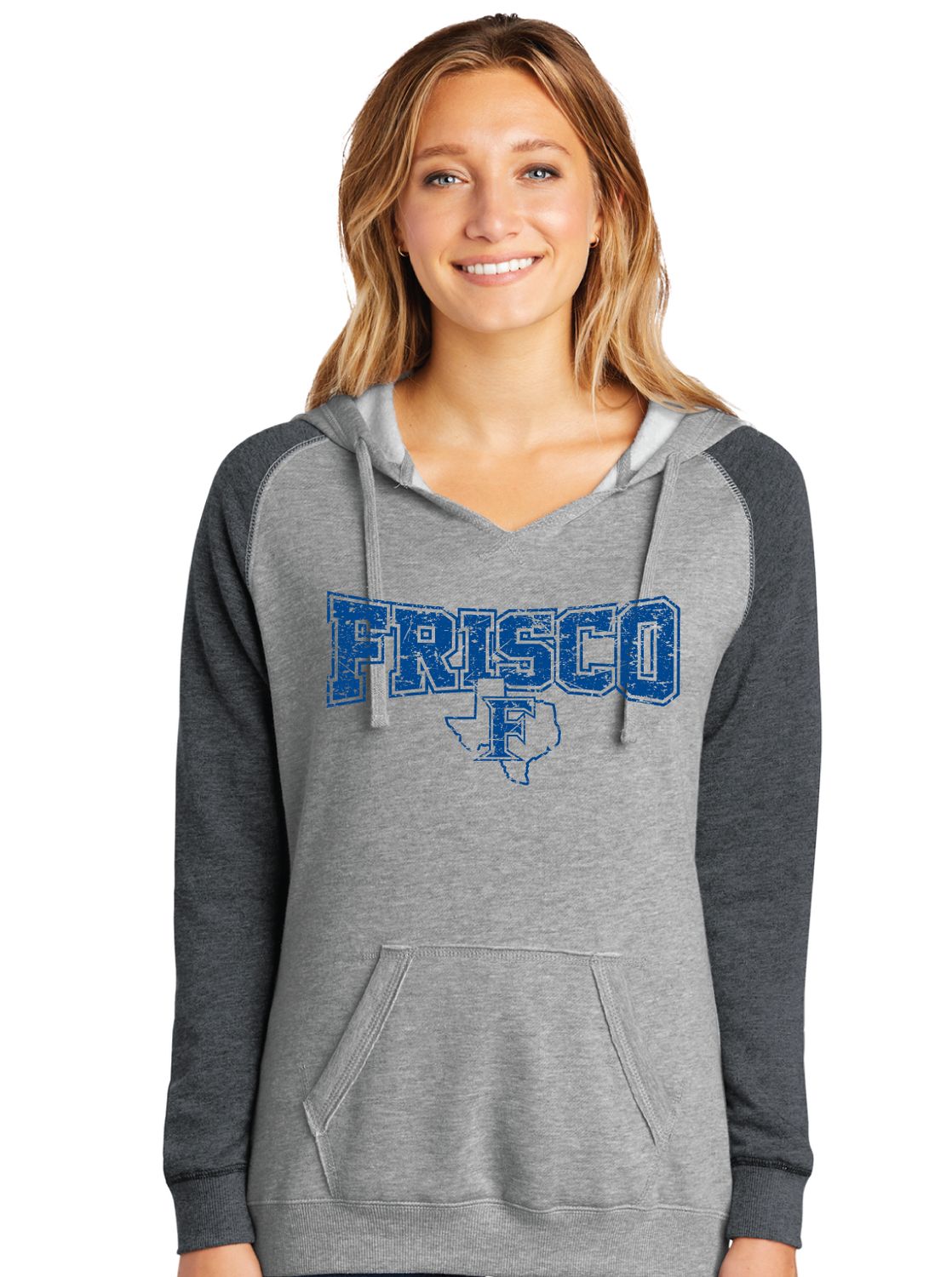 Frisco Football - Distressed Bowtie - Lightweight Raglan Hoodie