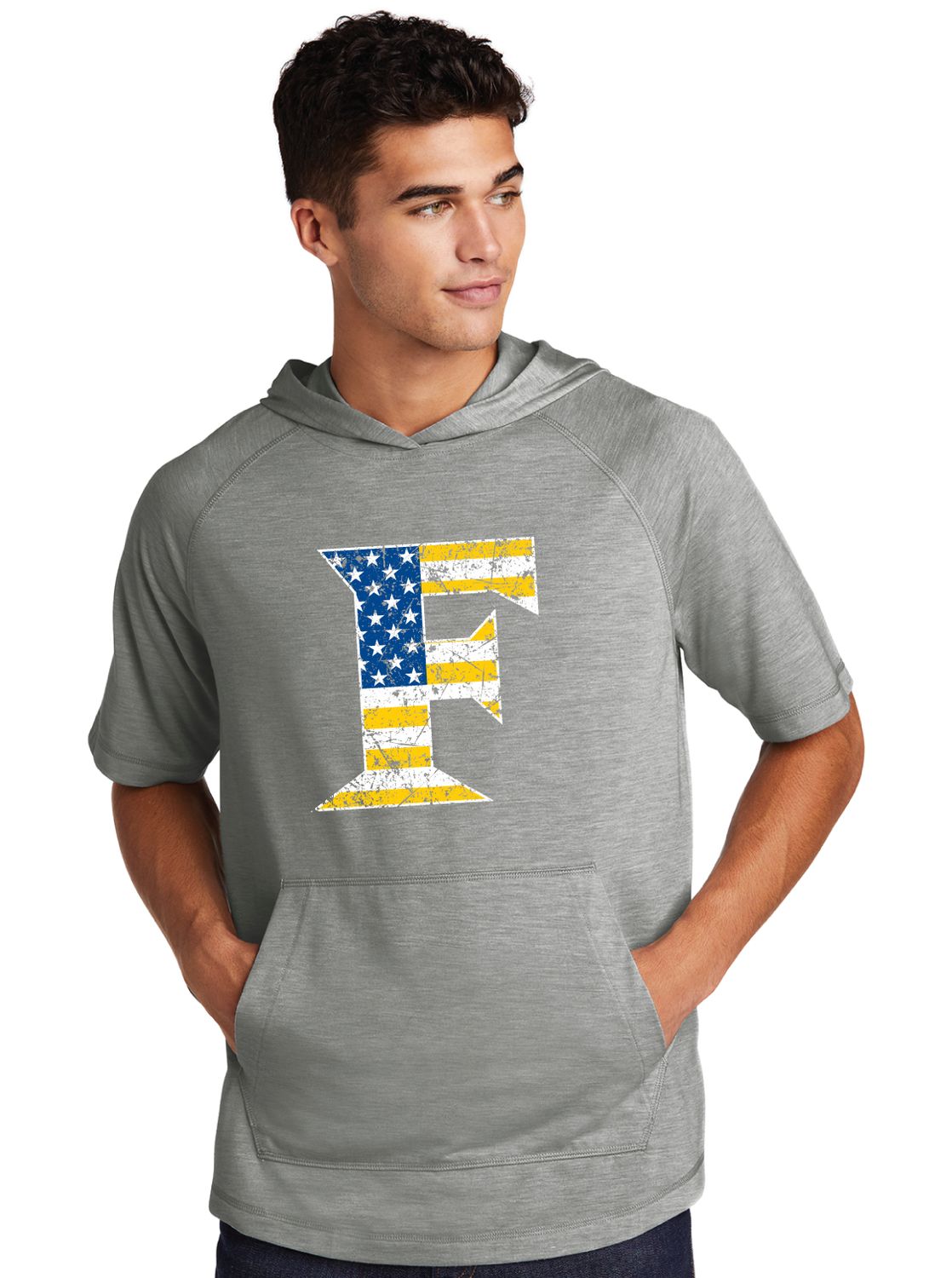 Frisco Football - Flag - Short Sleeve Hoodie