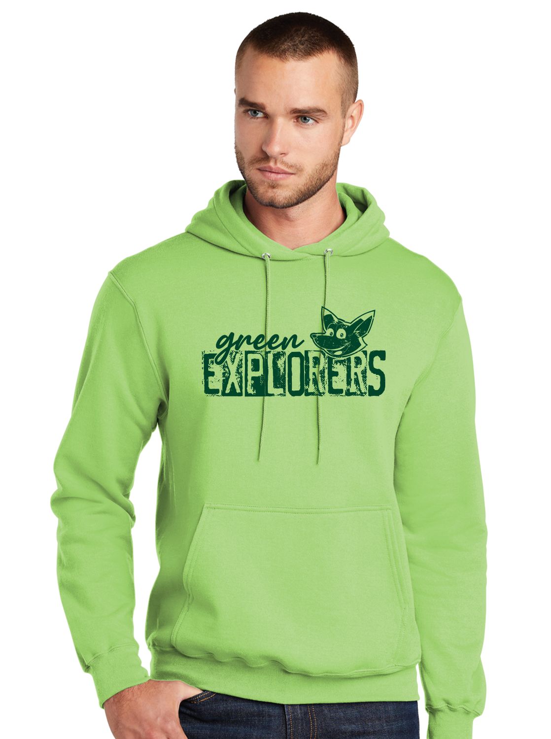 Green Explorers - Distressed Block - Hoodie