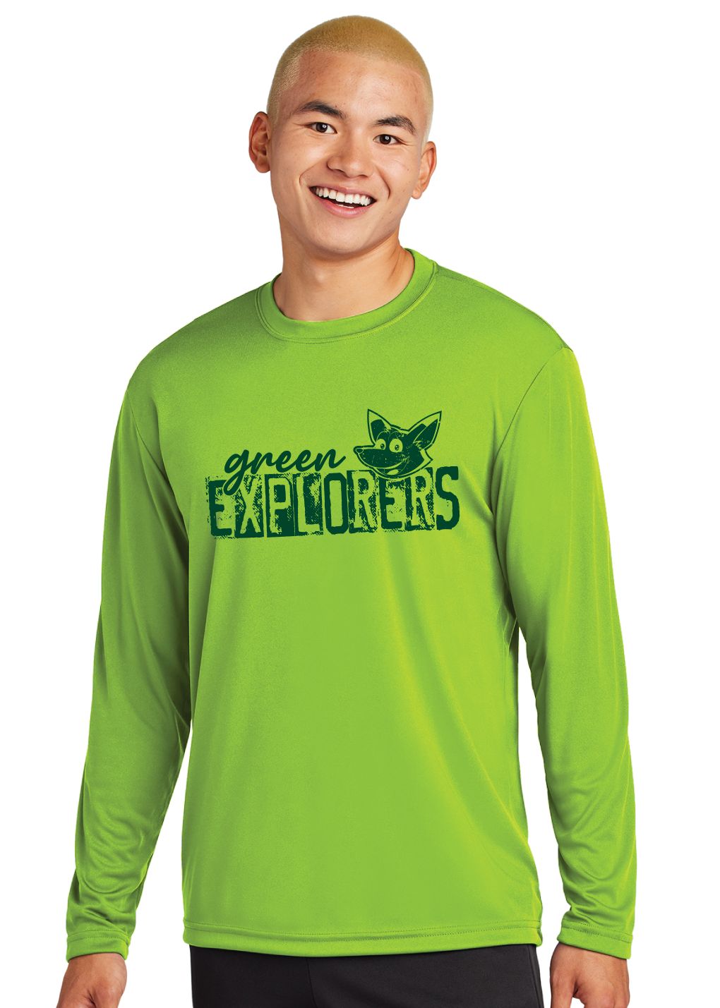Green Explorers - Distressed Block - Dri Fit Long Sleeve