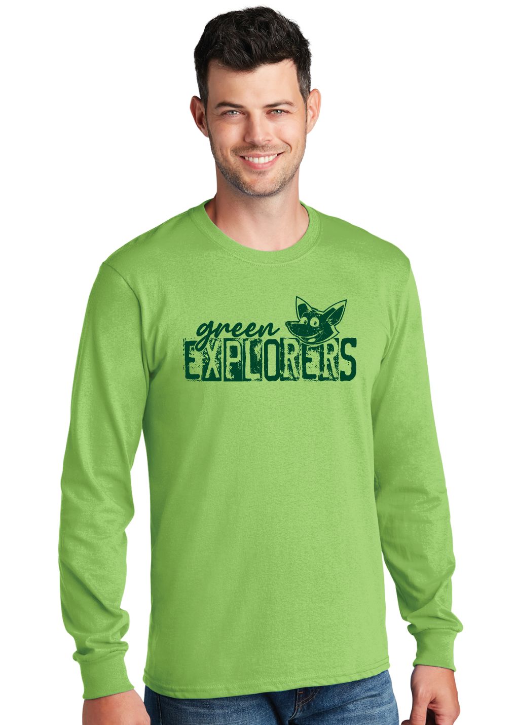 Green Explorers - Distressed Block - Long Sleeve