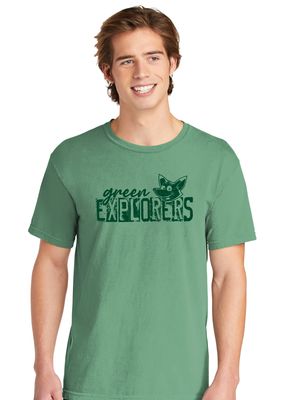 Green Explorers - Distressed Block - Comfort Colors Short Sleeve