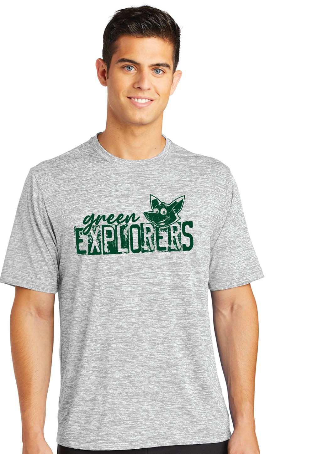 Green Explorers - Distressed Block - Electric Dri Fit Short Sleeve