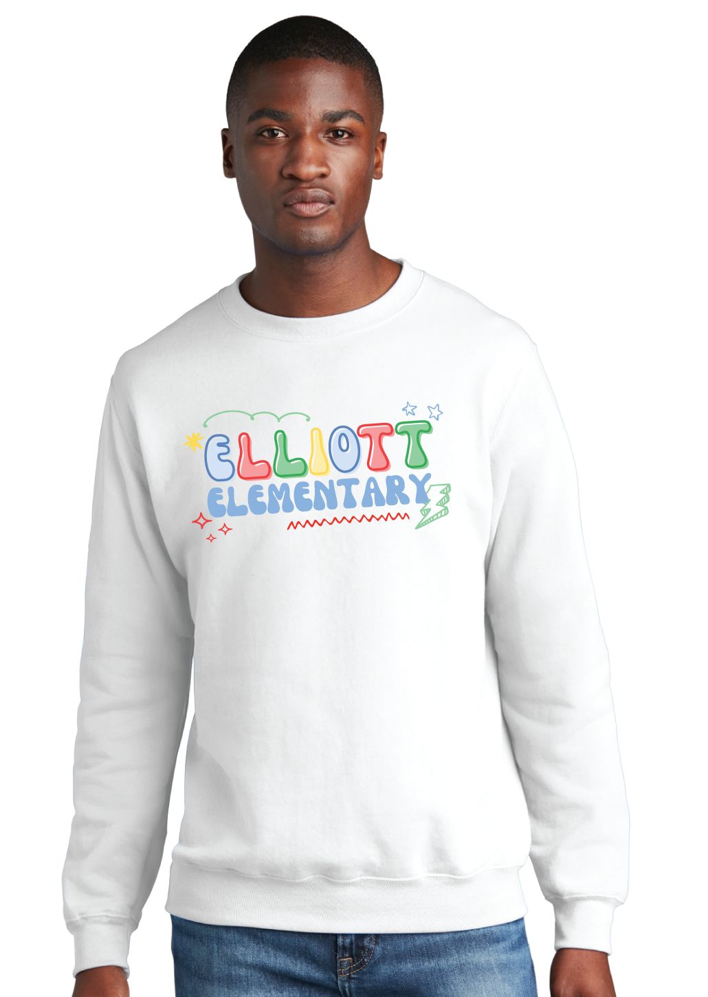 Elliott Elementary - Bubble Letters - Crew Sweatshirt