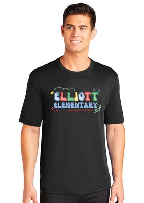 Elliott Elementary - Bubble Letters - Dri Fit Short Sleeve