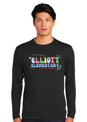 Elliott Elementary - Bubble Letters - Dri Fit Long Sleeve