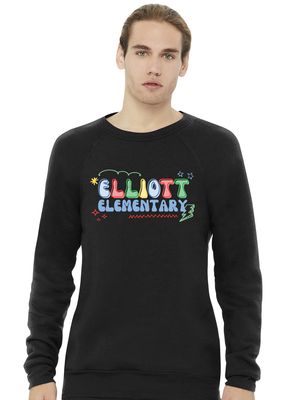 Elliott Elementary - Bubble Letters - Bella+Canvas Crew Sweatshirt