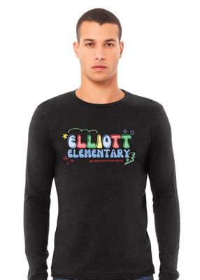 Elliott Elementary - Bubble Letters - Bella+Canvas Long Sleeve