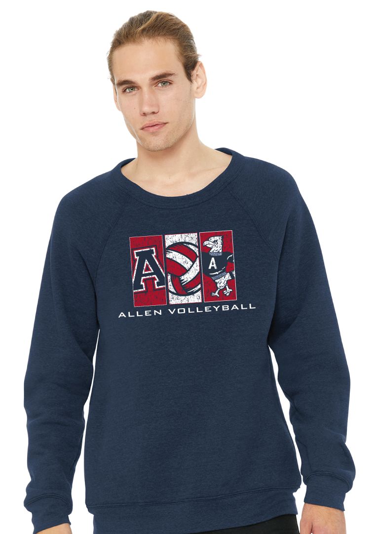 Allen Volleyball - Rectangles - Bella+Canvas Crew Sweatshirt