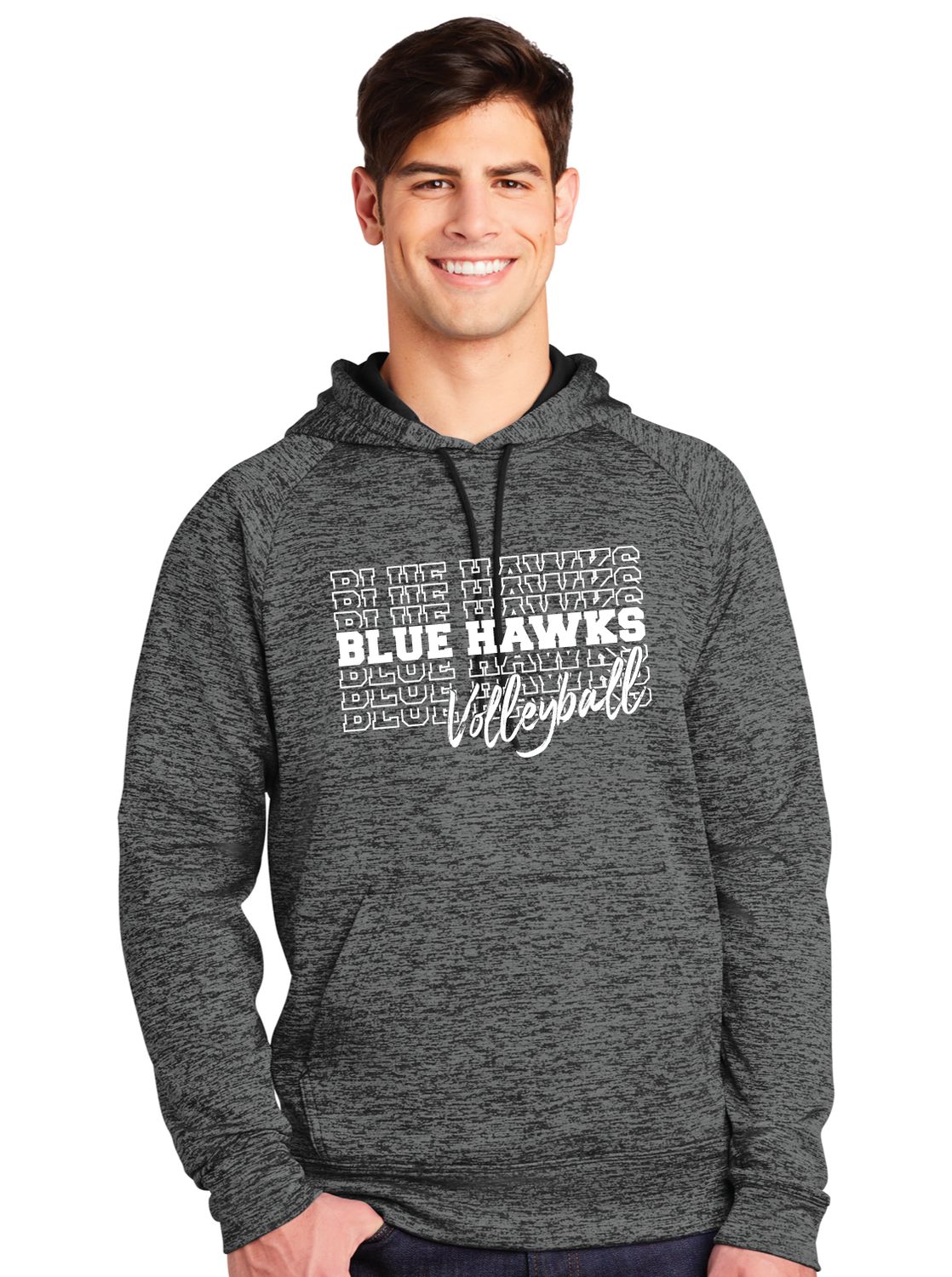 Rock Hill Blue Hawks VB - Stacked BH - Electric Dri Fit Hoodie
