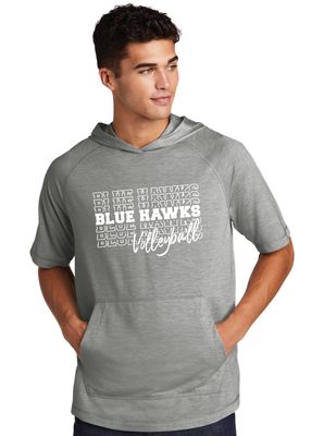 Rock Hill Blue Hawks VB - Stacked BH - Short Sleeve Hoodie