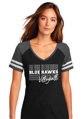 Rock Hill Blue Hawks VB - Stacked BH - Game V Neck