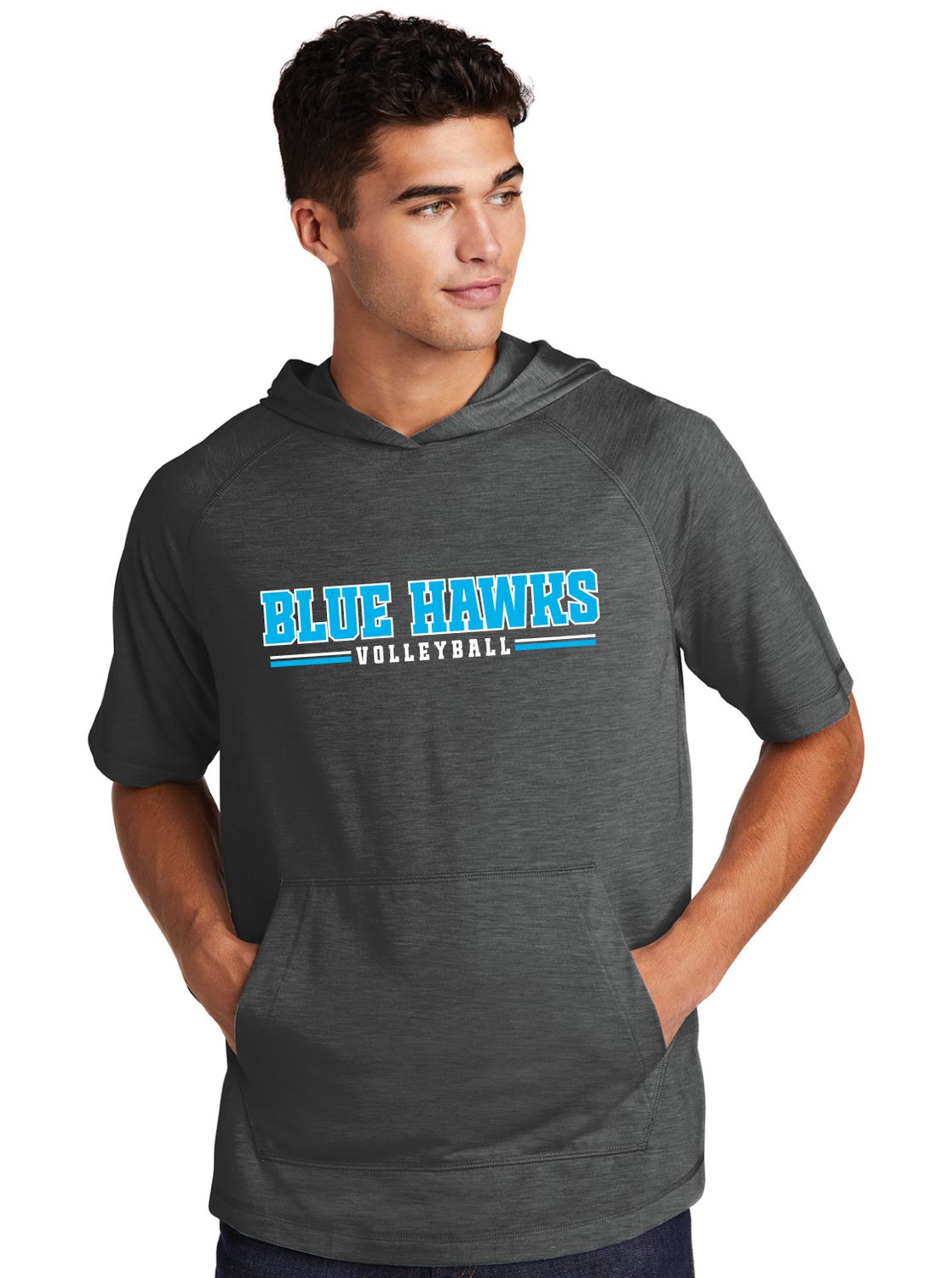 Rock Hill Blue Hawks VB - Blue Hawks VB - Short Sleeve Hoodie