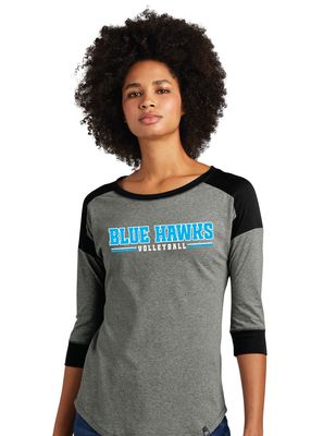 Rock Hill Blue Hawks VB - Blue Hawks VB - 3/4 Sleeve Baseball Raglan Tee
