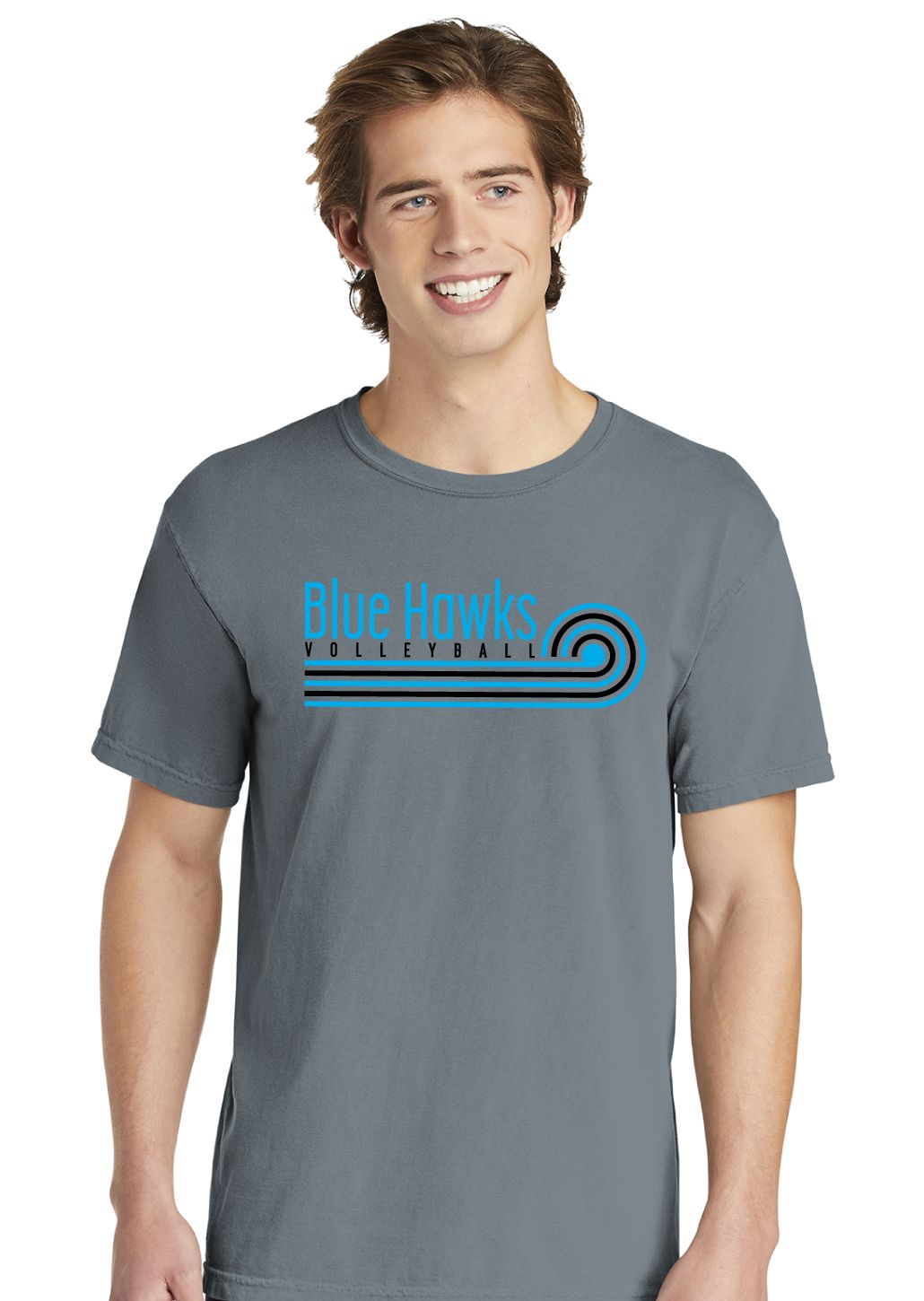 Rock Hill Blue Hawks VB - Swirl - Comfort Colors Short Sleeve
