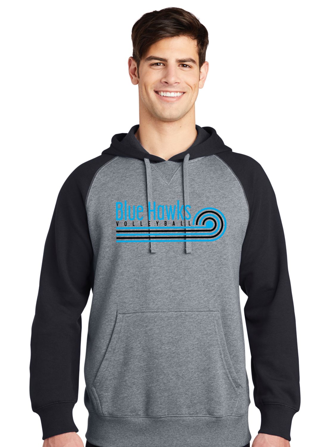 Rock Hill Blue Hawks VB - Swirl - Raglan Hoodie