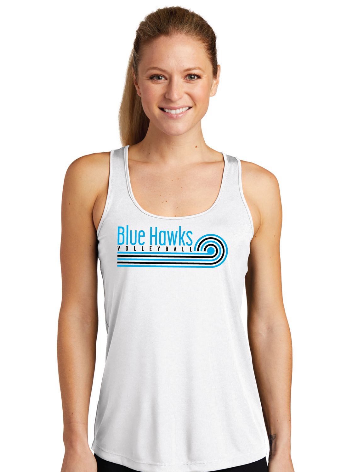 Rock Hill Blue Hawks VB - Swirl - Dri Fit Racerback Tank