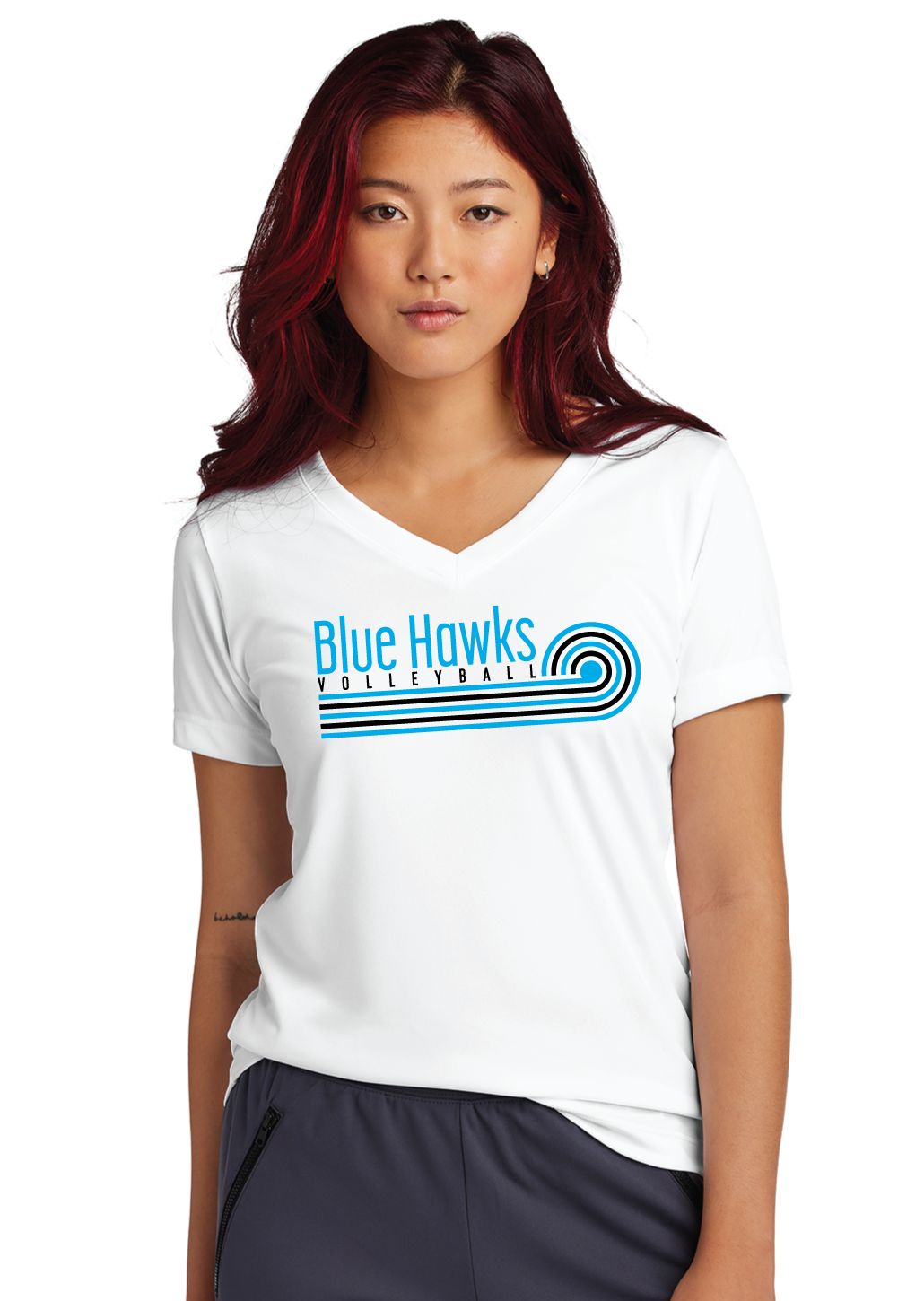 Rock Hill Blue Hawks VB - Swirl - Dri Fit V-Neck