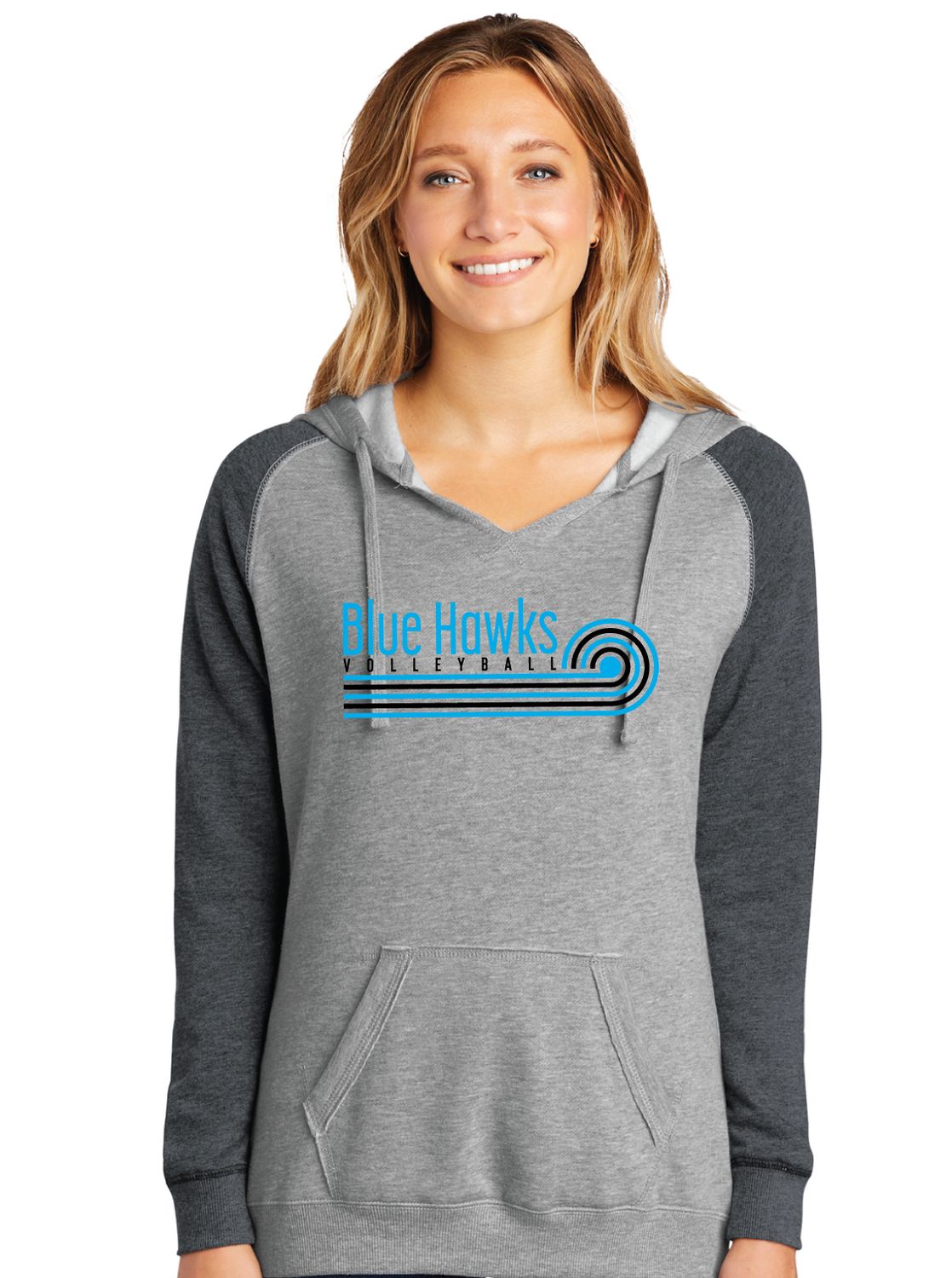 Rock Hill Blue Hawks VB - Swirl - Lightweight Raglan Hoodie