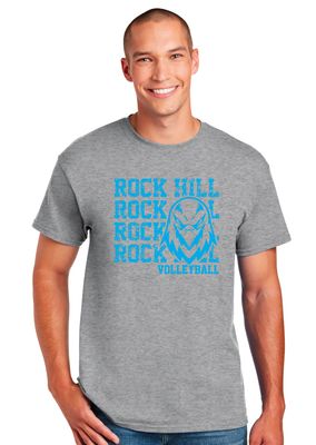Rock Hill Blue Hawks VB - Stacked Rock - Short Sleeve