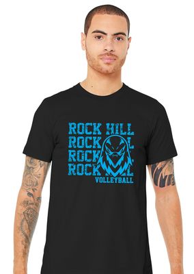 Rock Hill Blue Hawks VB - Stacked Rock - Bella+Canvas Short Sleeve