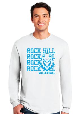 Rock Hill Blue Hawks VB - Stacked Rock - Long Sleeve