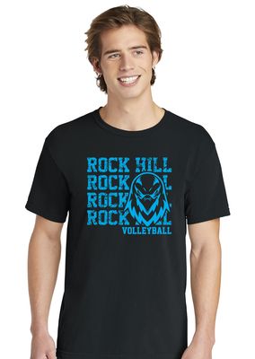 Rock Hill Blue Hawks VB - Stacked Rock - Comfort Colors Short Sleeve