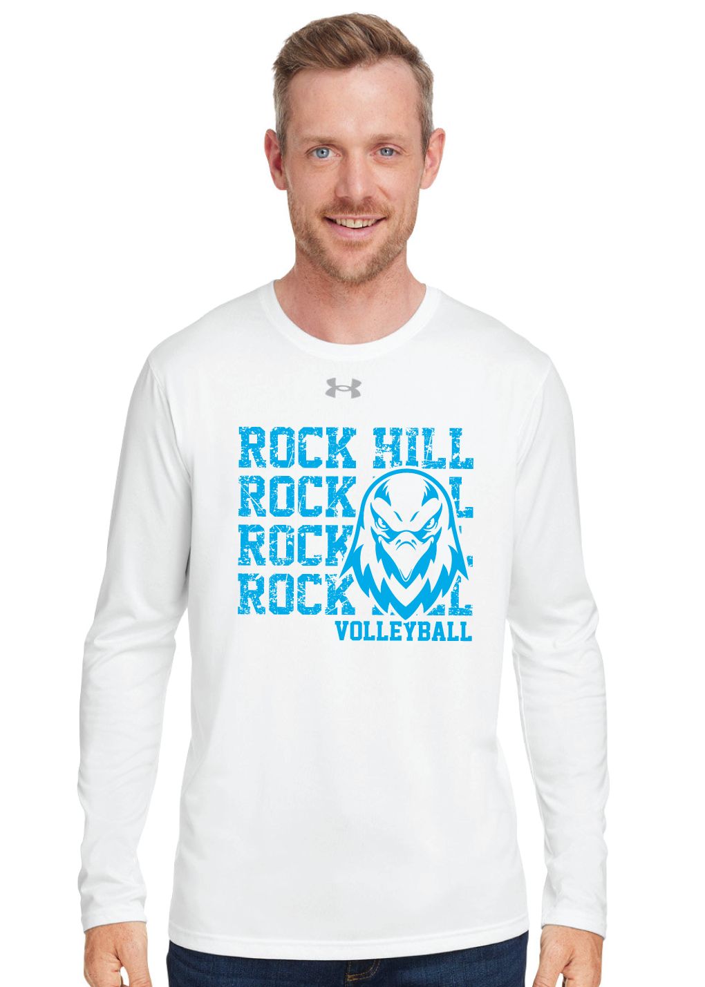 Rock Hill Blue Hawks VB - Stacked Rock - Under Armour Long Sleeve