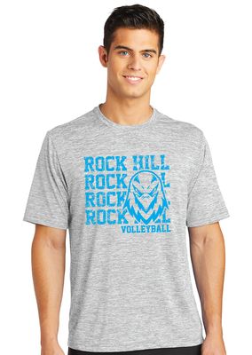 Rock Hill Blue Hawks VB - Stacked Rock - Electric Dri Fit Short Sleeve