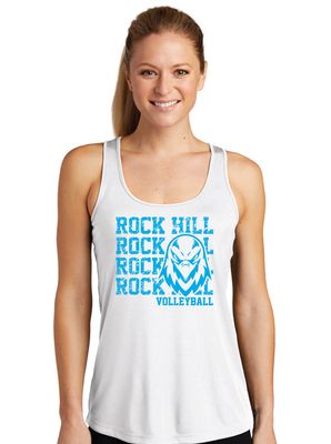 Rock Hill Blue Hawks VB - Stacked Rock - Dri Fit Racerback Tank