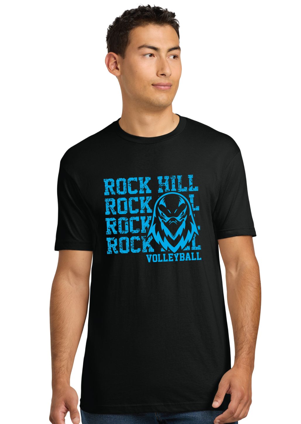 Rock Hill Blue Hawks VB - Stacked Rock - Next Level Short Sleeve