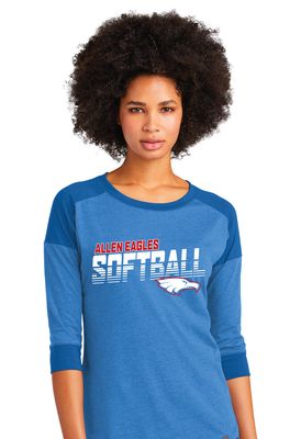 Allen Softball - Bold - 3/4 Sleeve Baseball Raglan Tee