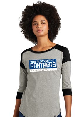 Paw Shop Baseball - Distressed Block - 3/4 Sleeve Baseball Raglan Tee