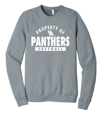 Paw Shop Softball - Property Of - Bella+Canvas Crew Sweatshirt