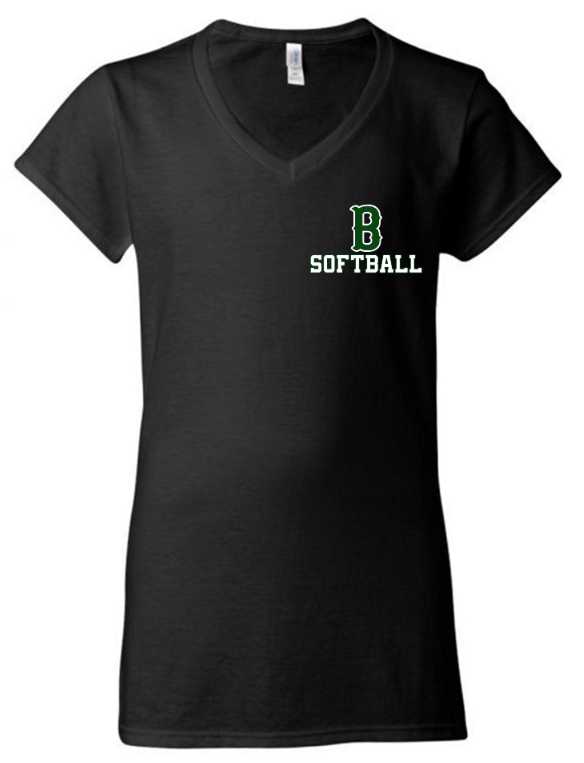 Berkner Softball - Small B Softball - V-Neck, Garment Color: Black