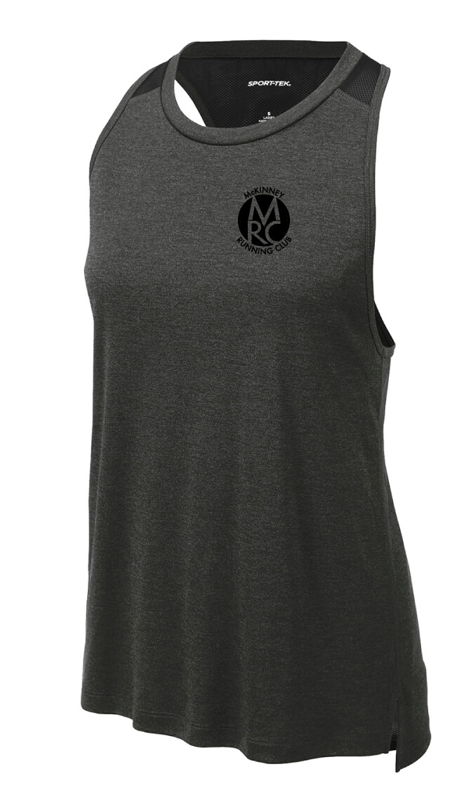 MRC - Ladies Endeavor Tank, Print Size: Small Logo, Print Color: Black, Garment Color: Black