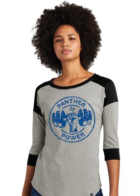 Paw Shop Powerlifting - Circle - 3/4 Sleeve Baseball Raglan Tee