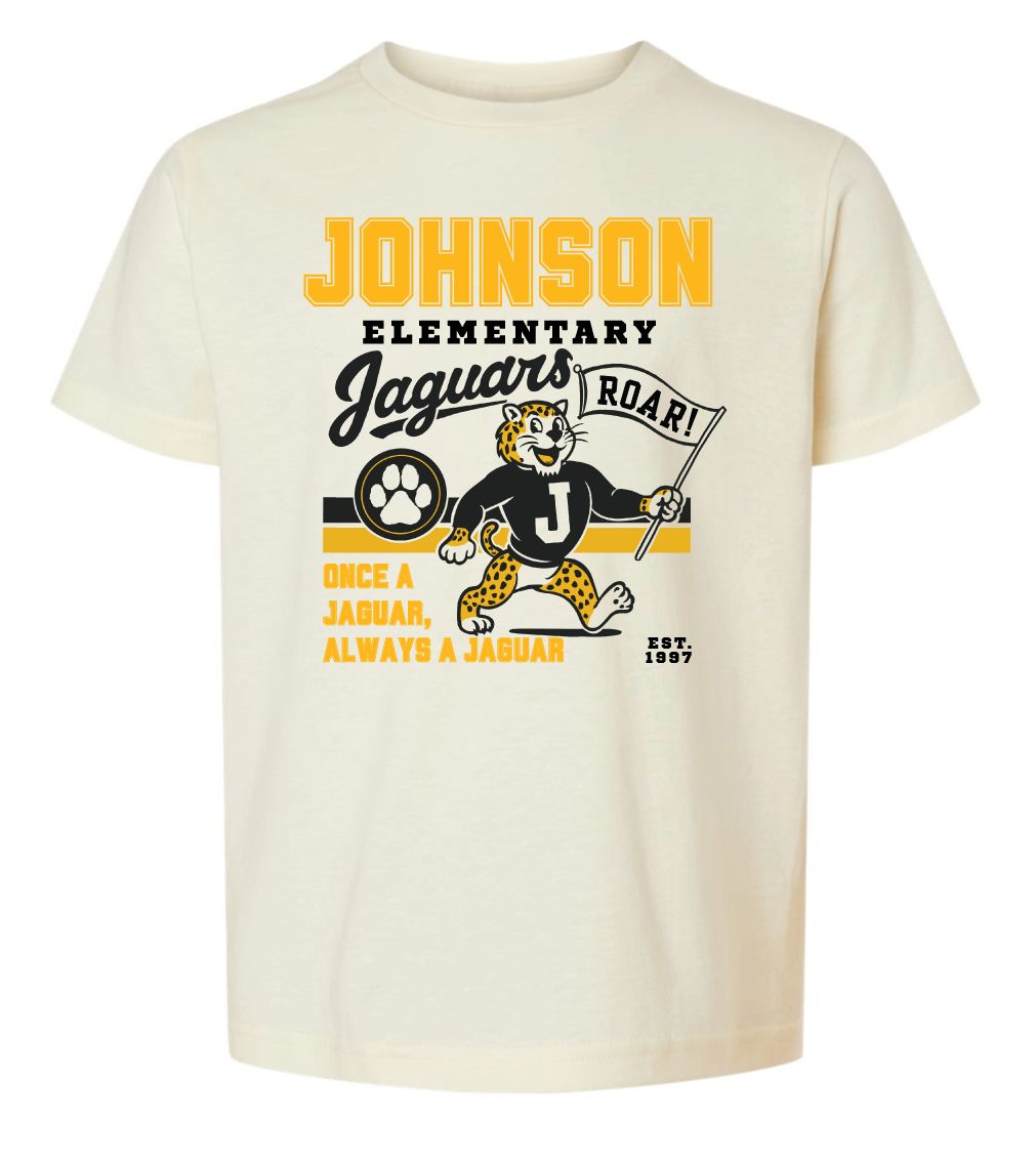 Johnson Jaguars - THROWBACK, Garment Color: Natural, Garment Type: Tultex Fine Jersey Tee - 235 / 202