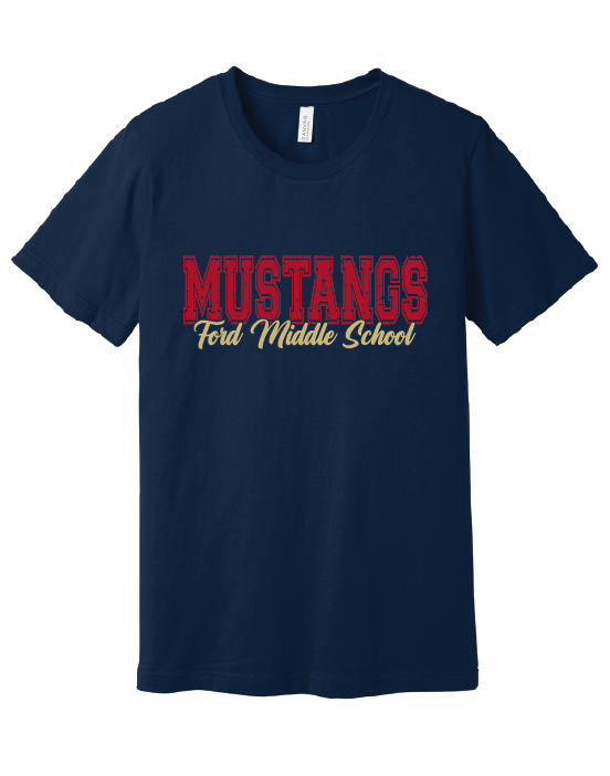 Ford Mustangs - Cheer Gear - DISTRESSED BLOCK SCRIPT